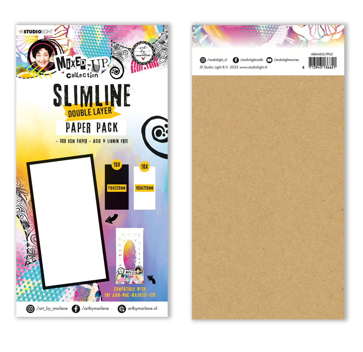 ABM Paper Pack Slimline Double Layer Mixed-Up Collection 115x260x10mm 20 SH nr.62