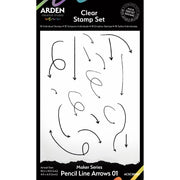 Arden Creative Studio Maker Series Pencil Line Arrows 01 4 in x 6 in Clear Stamp Set
