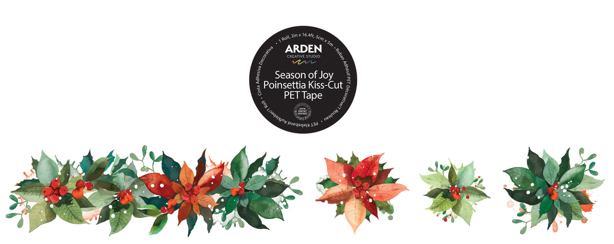 Arden Creative Studio Season of Joy Poinsettia Kiss-Cut PET Tape