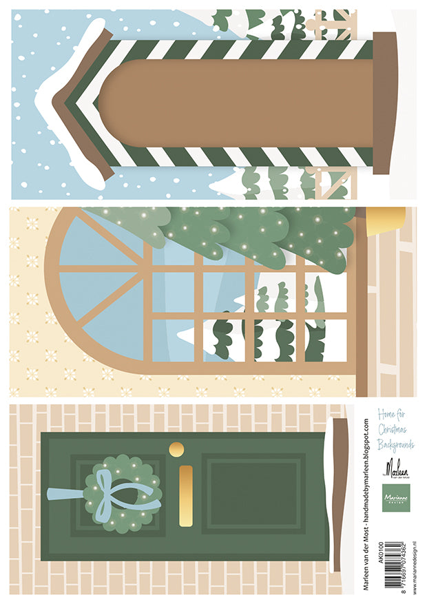 Marianne Design A4 Cutting Sheet - Home for Christmas