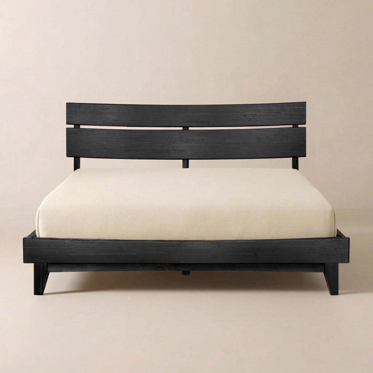 Aurora Solid Wood Bed Frame and Nightstand Set