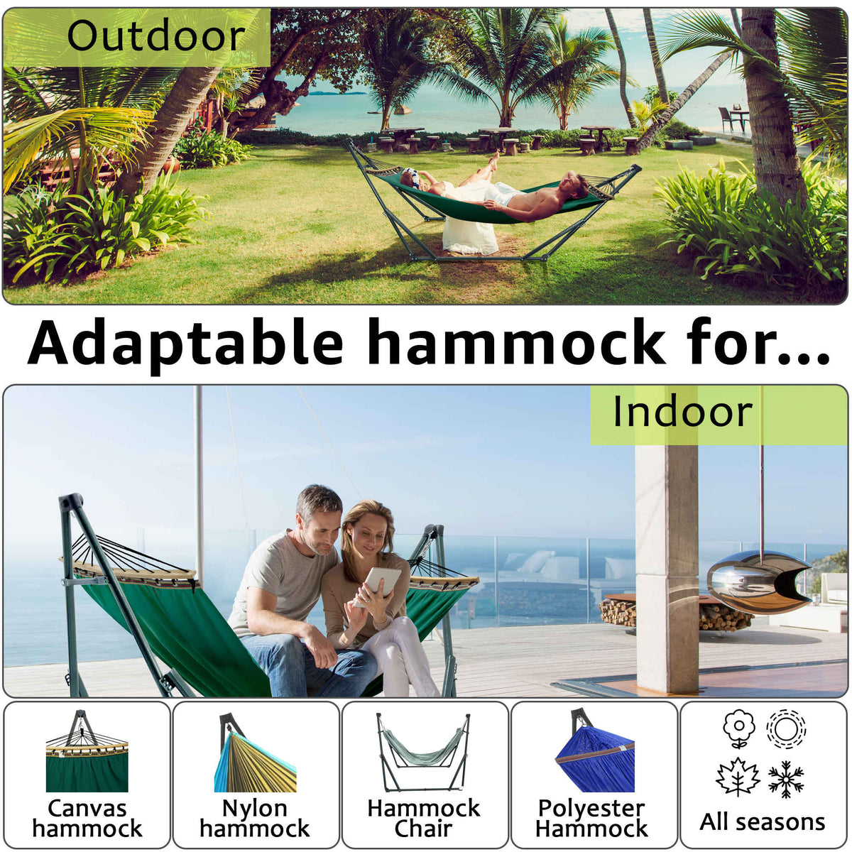 Tranquillo Universal Canvas Hammock, Medium