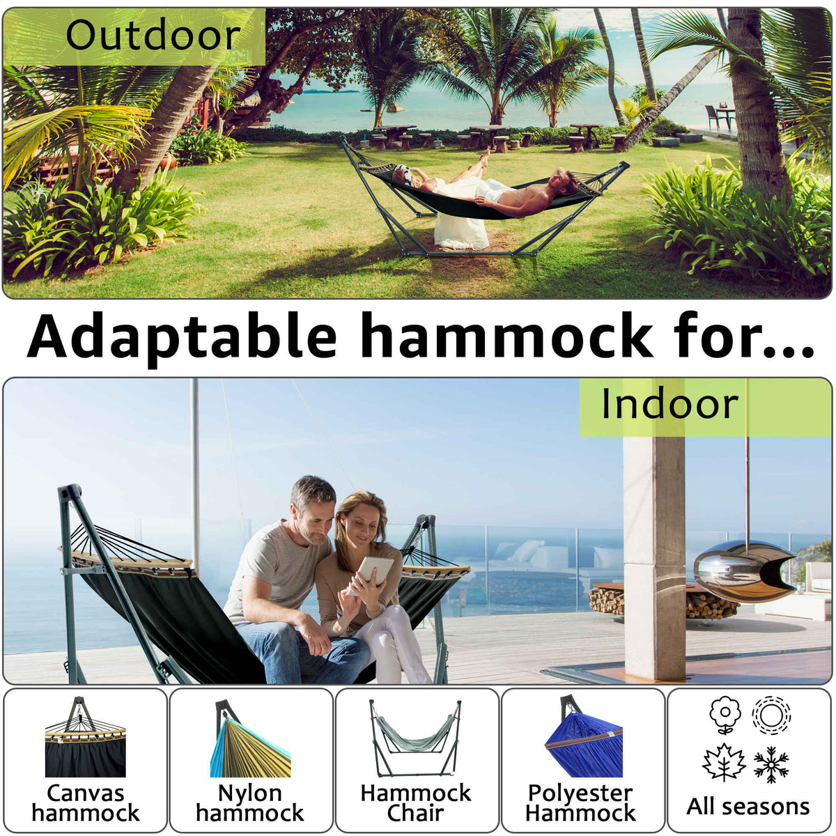 Tranquillo Universal Canvas Hammock, Medium