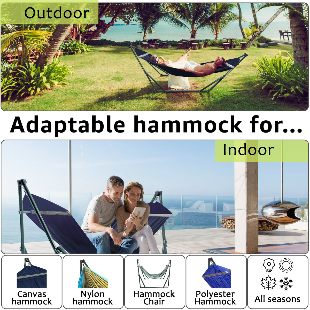 Tranquillo Universal Canvas Hammock, Medium