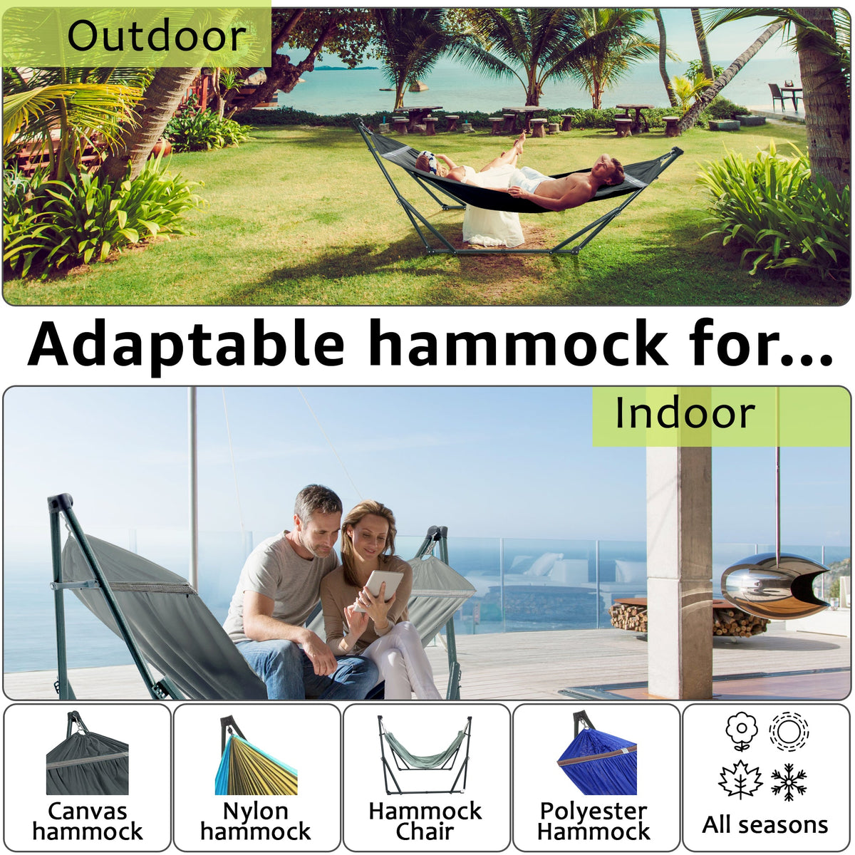 Tranquillo Universal Canvas Hammock, Medium