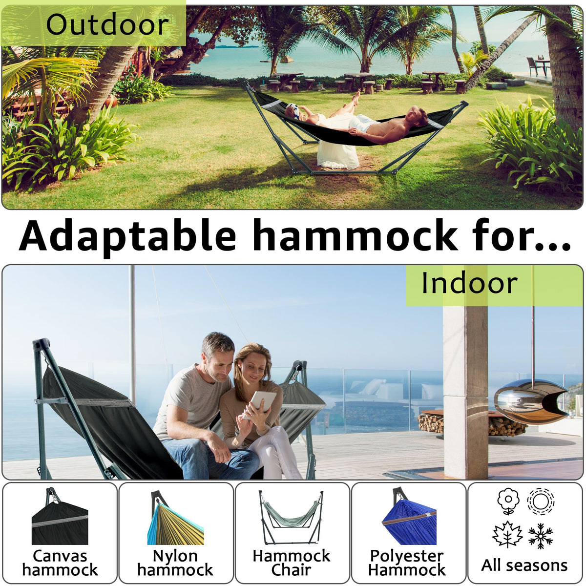 Tranquillo Universal Canvas Hammock, Medium