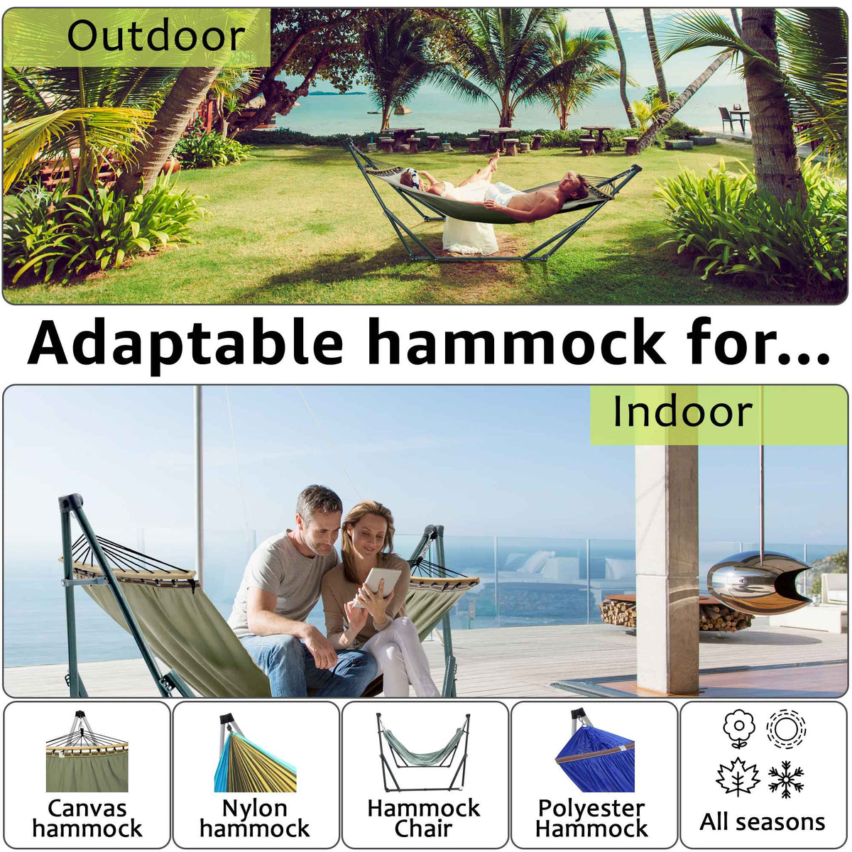 Tranquillo Universal Canvas Hammock, Medium
