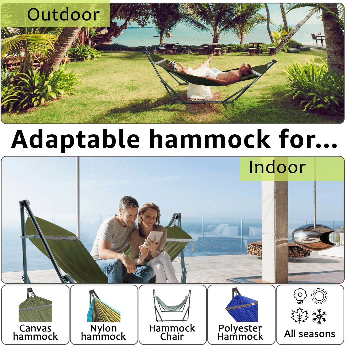 Tranquillo Universal Canvas Hammock, Medium
