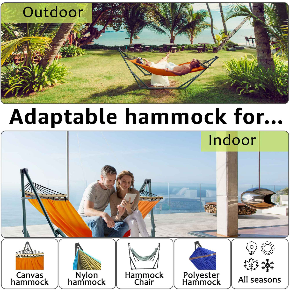 Tranquillo Universal Canvas Hammock, Medium