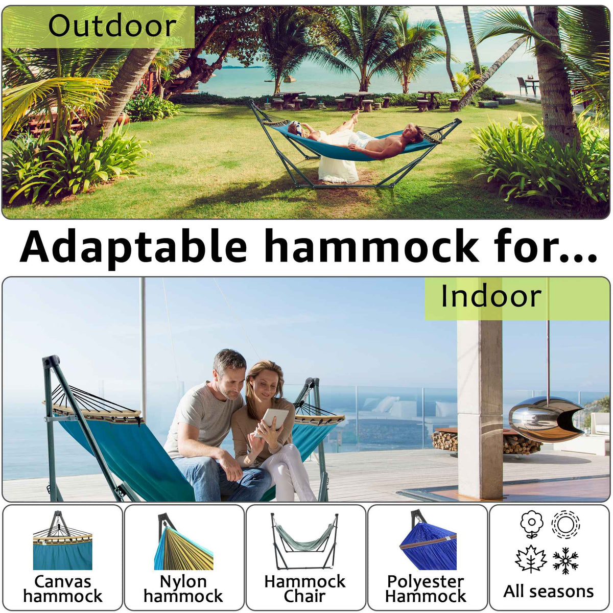 Tranquillo Universal Canvas Hammock, Medium
