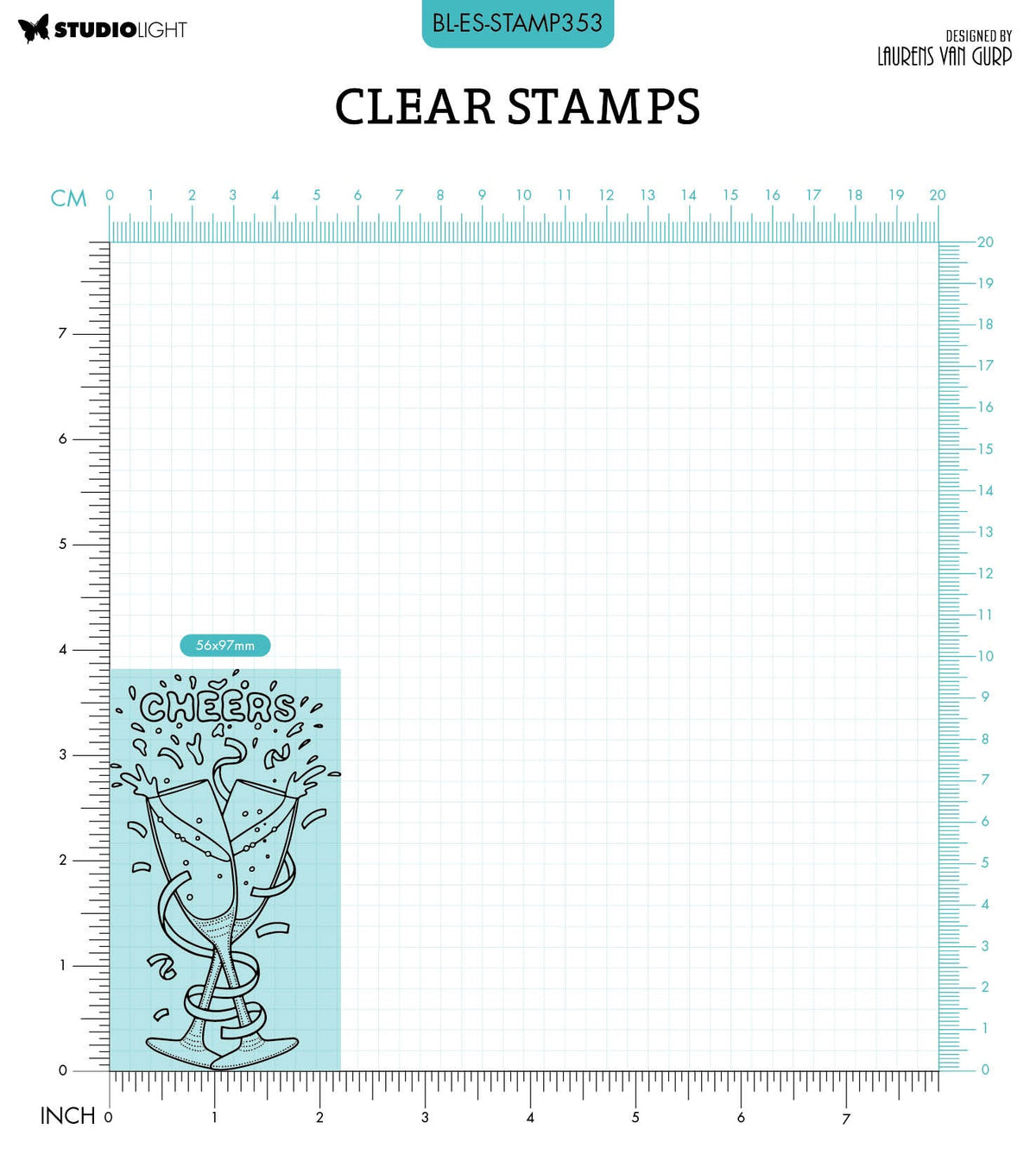 BL Clear Stamp Cheers By Laurens 105x74x3mm 1 PC nr.353