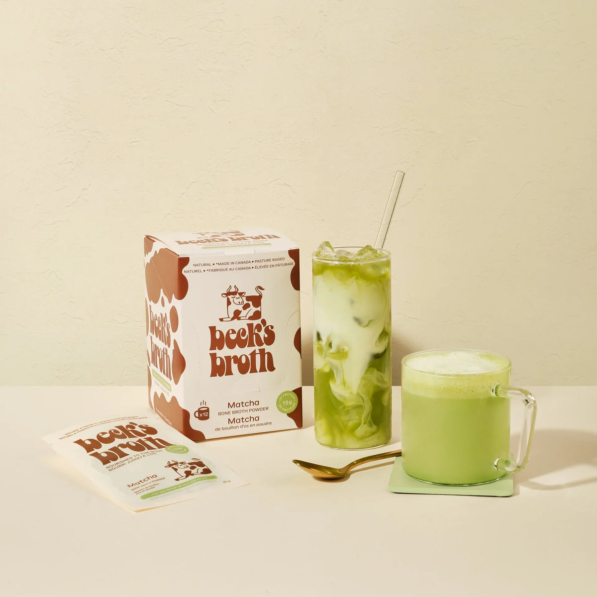 Beck's Broth Protein Matcha Latte, Single Serving
