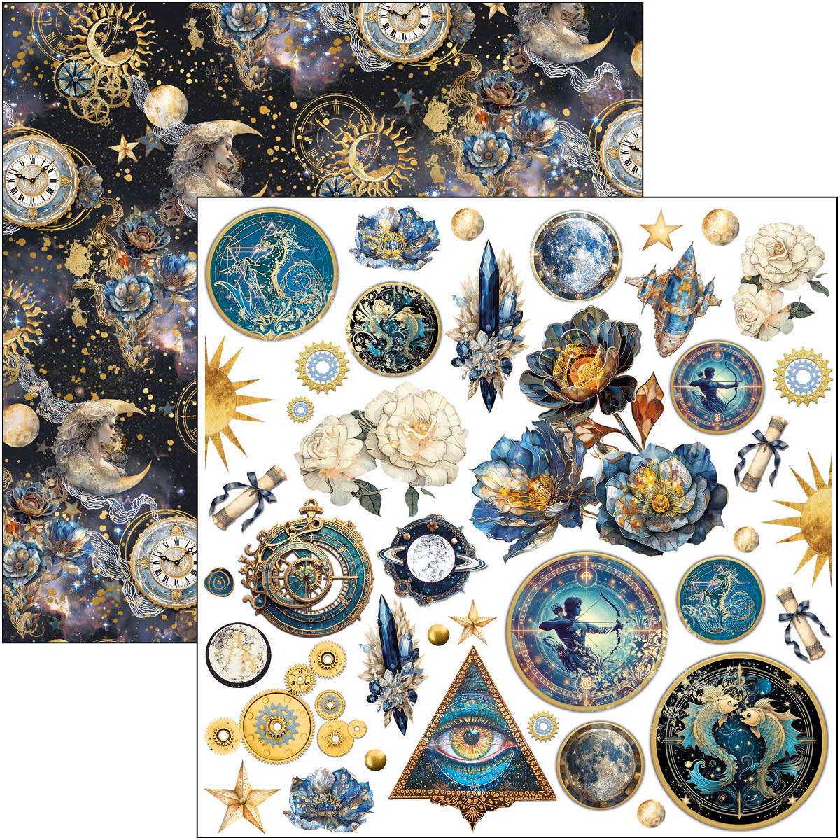 Celestial Fussy Cut Pad 6"x6" 24/Pkg