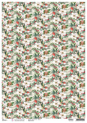 Rice Paper A3 Piuma Red Berries - 3 Sheets