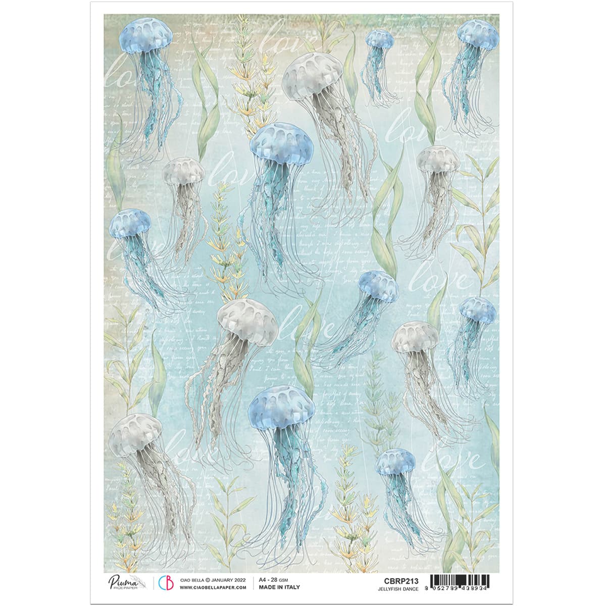 Ciao Bella Rice Paper A4 Jellyfish Dance