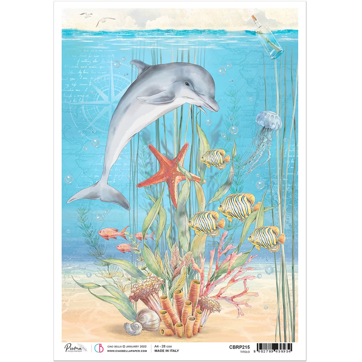 Ciao Bella Rice Paper A4 Message In A Bottle