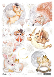 Rice Paper A4 Piuma Fantastic creatures - 5 Sheets
