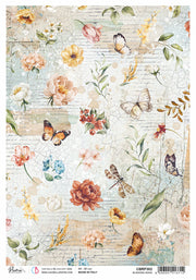 Rice Paper A4 Piuma Blossoms dance - 5 Sheets