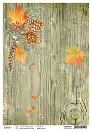 Ciao Bella Rice Paper A4 Piuma Fallen Leaves - 5 Sheets