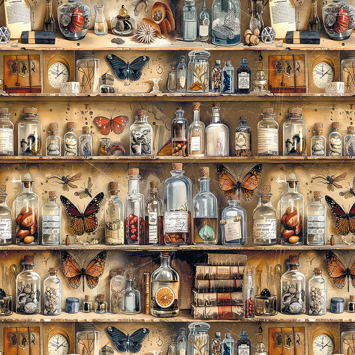 Vellum Cabinet Of Curiosities Fussy Cut 6"x6" 6/Pkg