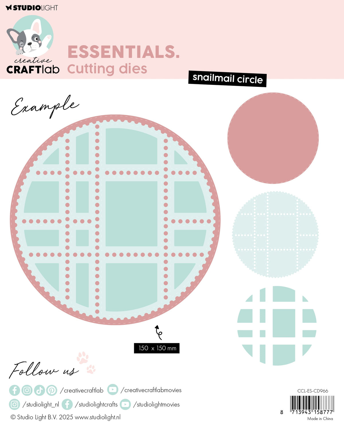 CCL Cutting Die Snailmail Circle Essentials 18 PC