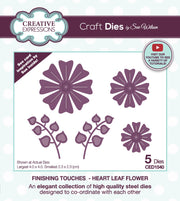 Creative Expressions Sue Wilson Finishing Touches Heart Leaf Flower Craft Die