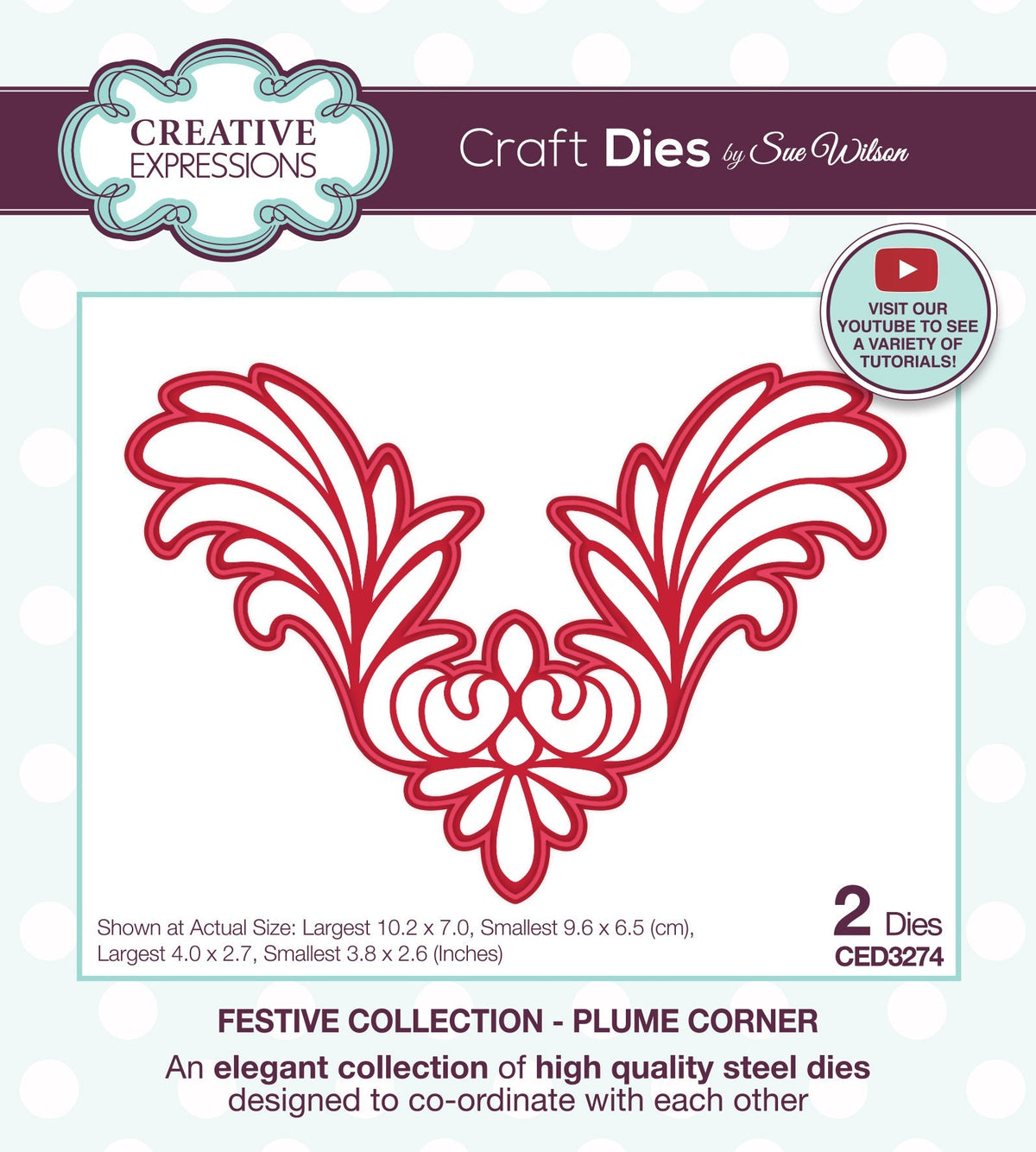 Creative Expressions Sue Wilson Plume Corner Craft Die