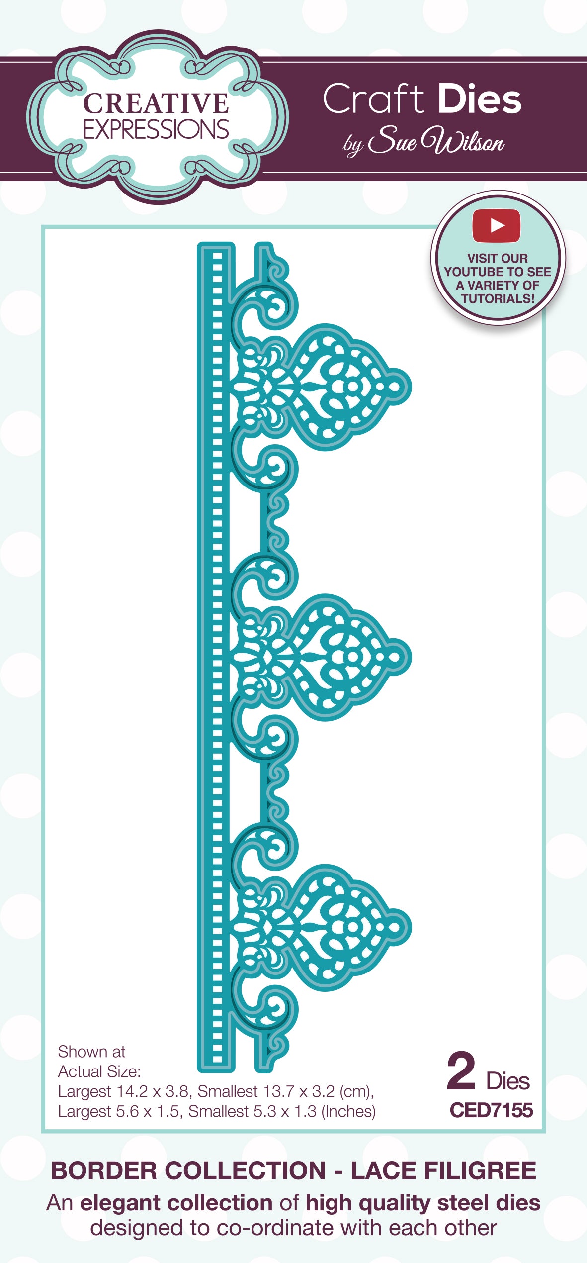 Creative Expressions Sue Wilson Border Lace Filigree Craft Die