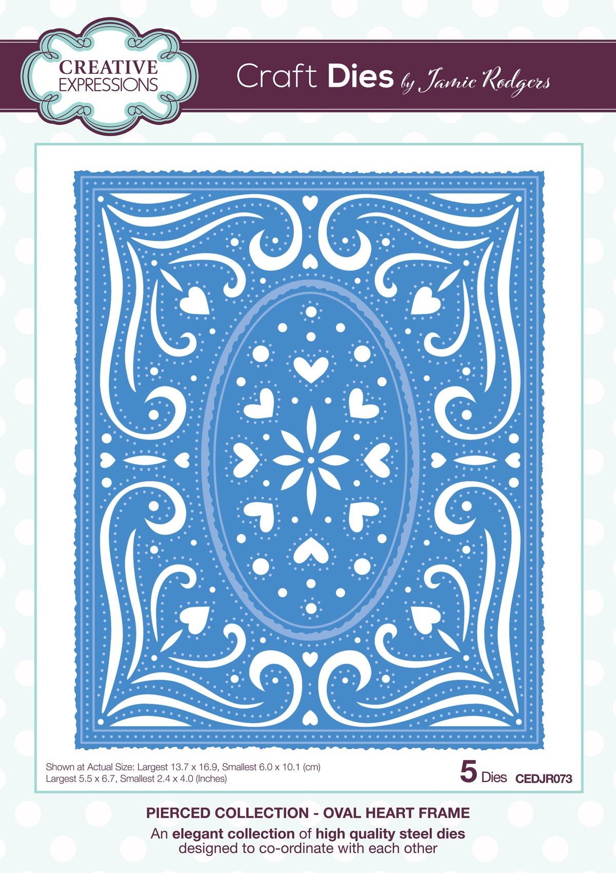 Creative Expressions Jamie Rodgers Oval Heart Frame Craft Die