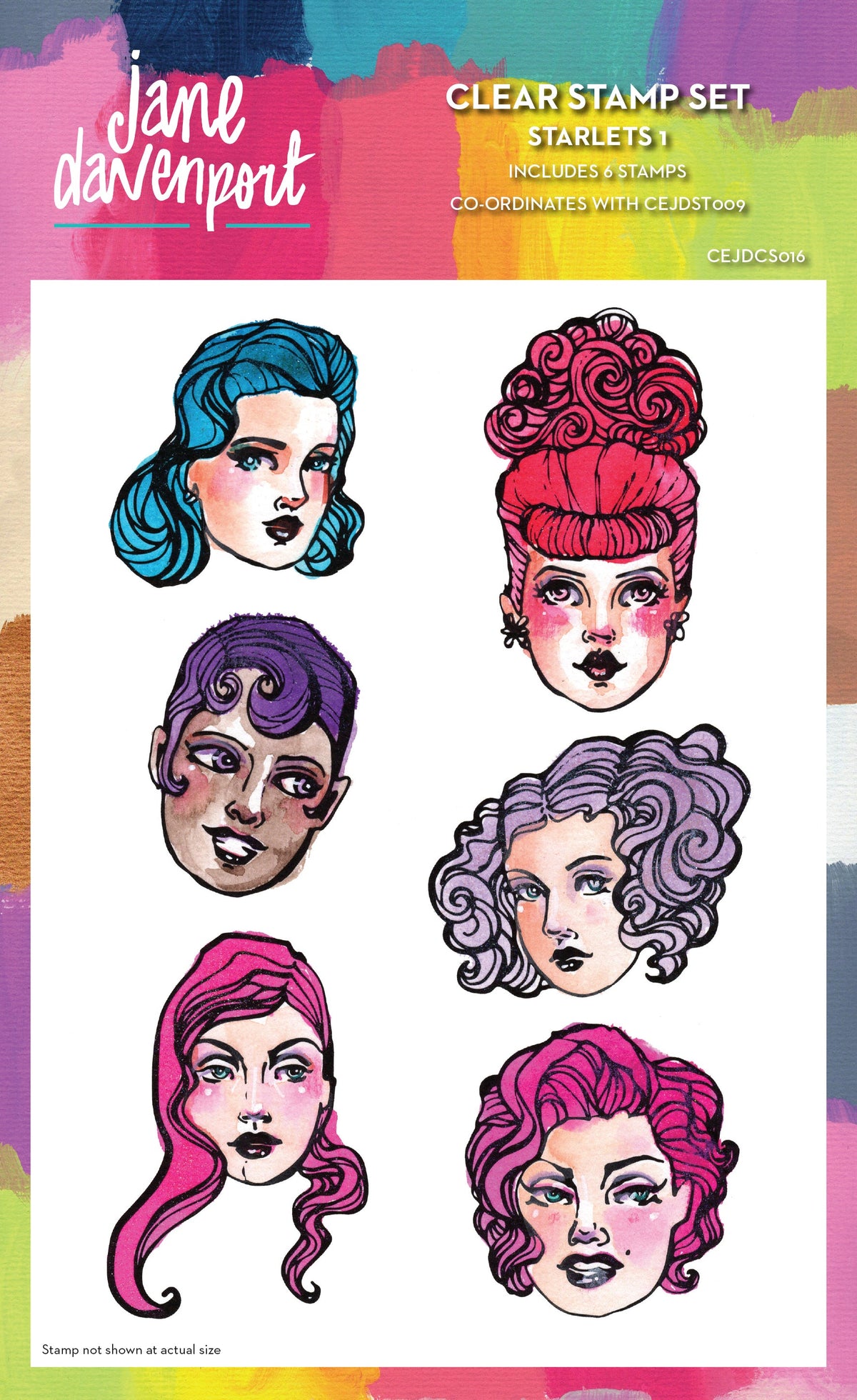 Creative Expressions Jane Davenport Starlets 1  6 in x 8 in Clear Stamp Set