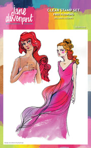 Creative Expressions Jane Davenport Free Flowing 6 in x 8 in Clear Stamp Set