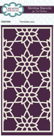Creative Expressions Sue Wilson Poinsettia Lace Slimline Stencil