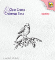 Christmas Time Clear Stamp Bird on Branch