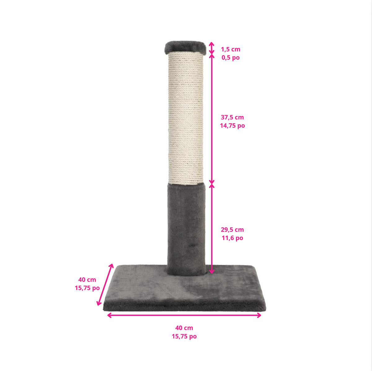Noba Classic 28 in Scratching Post, Black Faux Fur