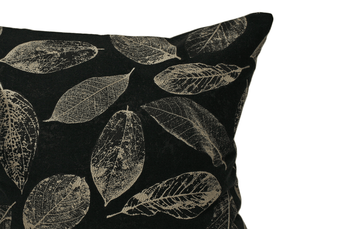 Canadian Down & Feather Black Leaf Cushion Cover