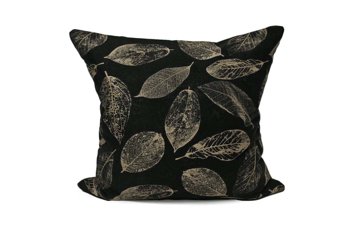 Canadian Down & Feather Black Leaf Cushion Cover