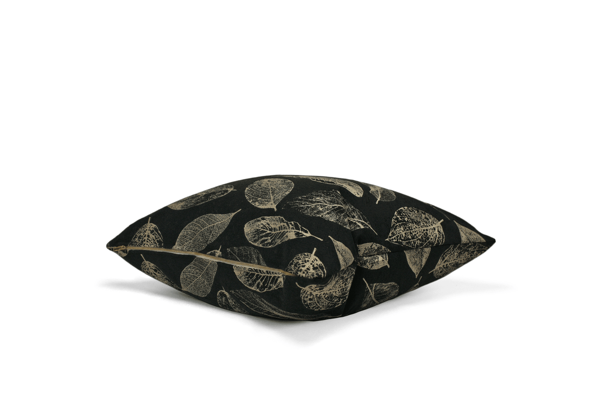 Canadian Down & Feather Black Leaf Cushion Cover