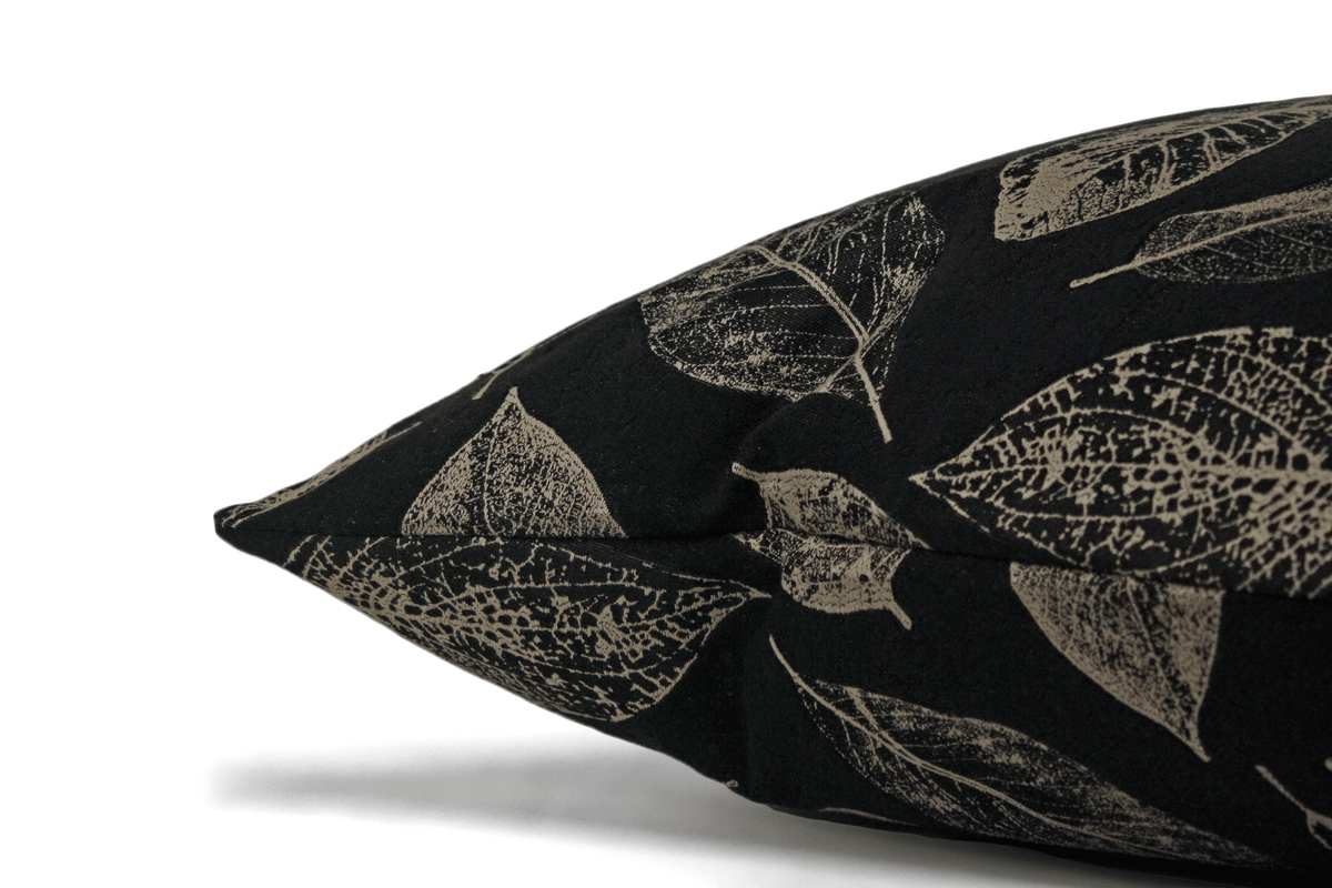 Canadian Down & Feather Black Leaf Cushion Cover