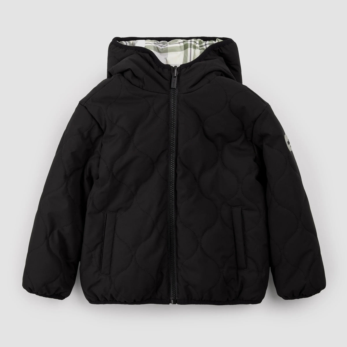 Miles The Label Reversible Jacket, Winter Moss Plaid on Black
