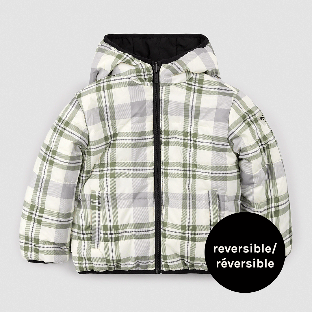 Miles The Label Reversible Jacket, Winter Moss Plaid on Black