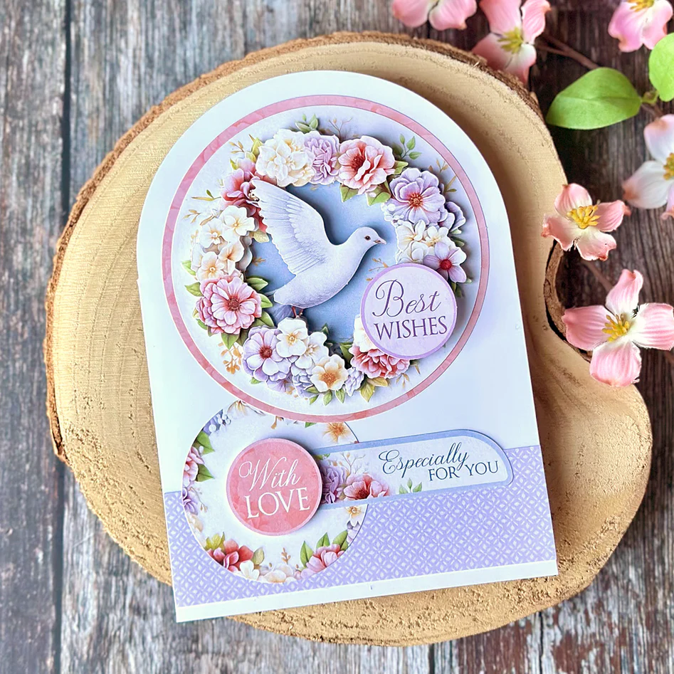 Die Cut Decoupage – Dove with Flowers (pack of 3)