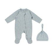 Nest Designs Bamboo Cotton 2-Piece Romper Gift Set, Grey Dawn