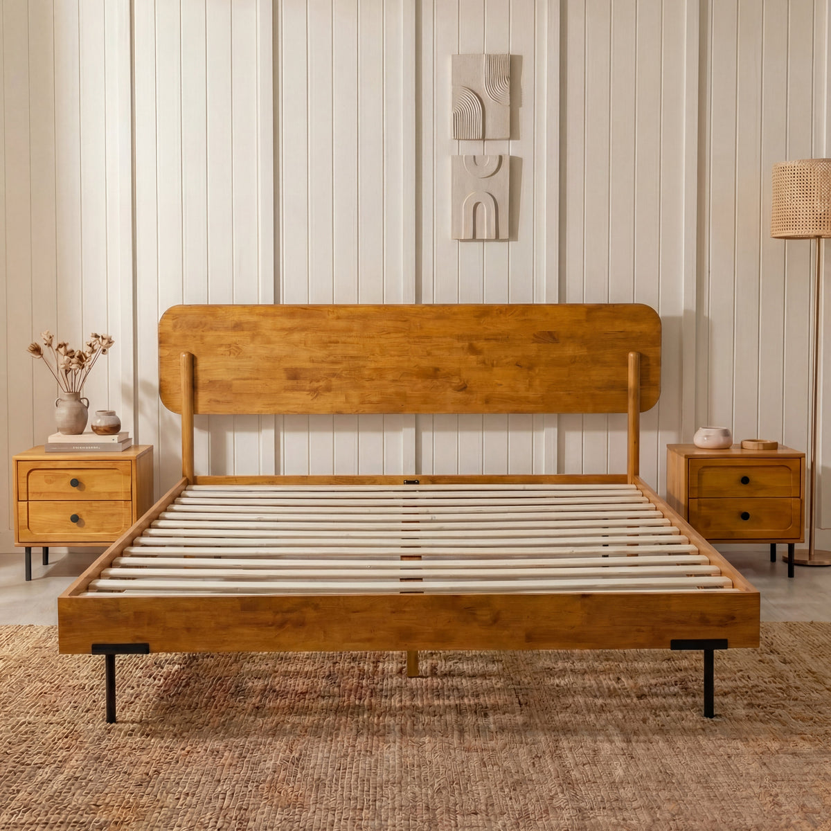 Frida Solid Acacia Wood Bed Frame