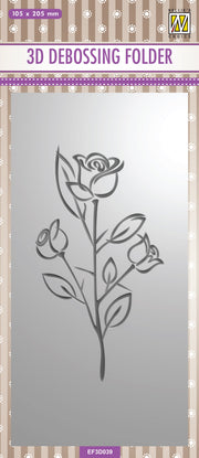 Nellie's Choice 3D Debossing Folder Slimline - Rose