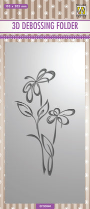 Nellie's Choice 3D Debossing Folder Slimline - Flower