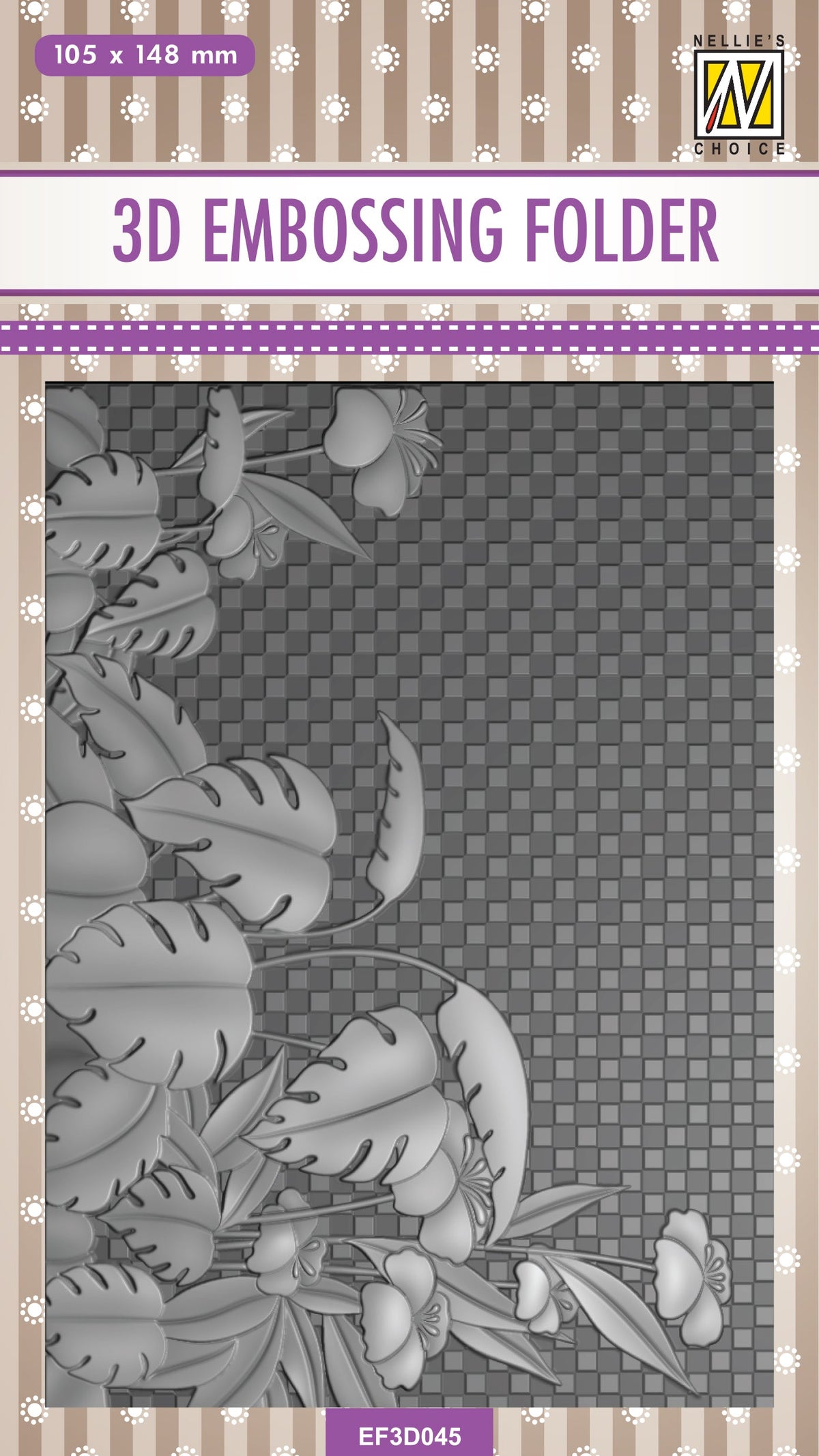 Nellie's Choice 3D Embossing Folder - Monstera Deliciosa