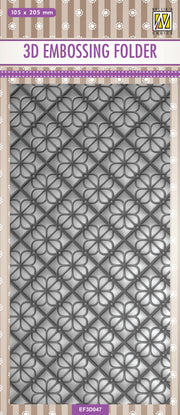 Nellie's Choice 3D Embossing Folder Slimline - Flower Backgrounds