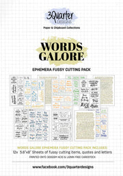 3Quarter Designs Ephemera Fussy Cutting Pack - Words Galore