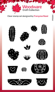 Woodware Clear Singles Build A Cactus 4 in x 6 in Stamp