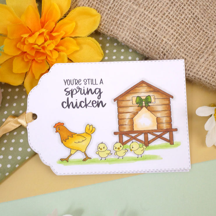 For the Love of Stamps - Cheery Cow & Chickens